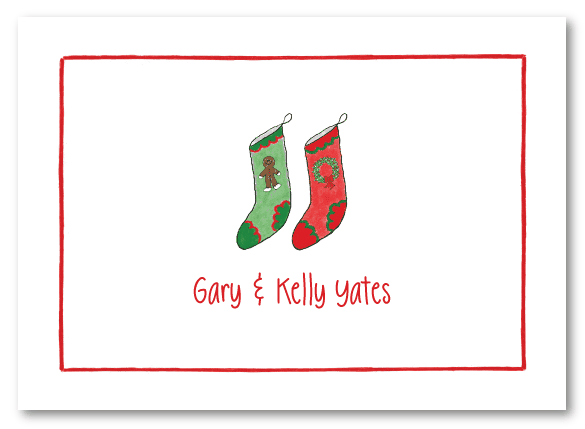 Christmas Stockings For Two Folded Notecard
