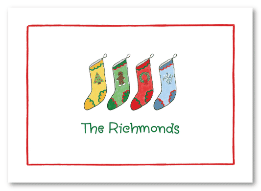 Christmas Stockings For Four Folded Notecard