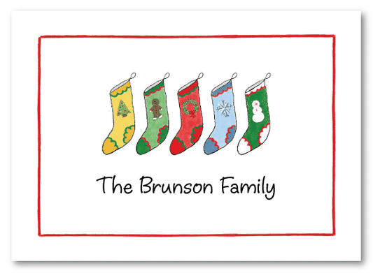 Christmas Stockings For Five Folded Notecard