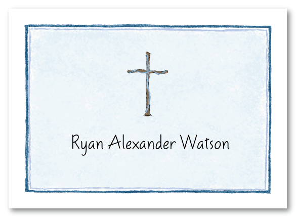 Blue Cross Folded Notecard