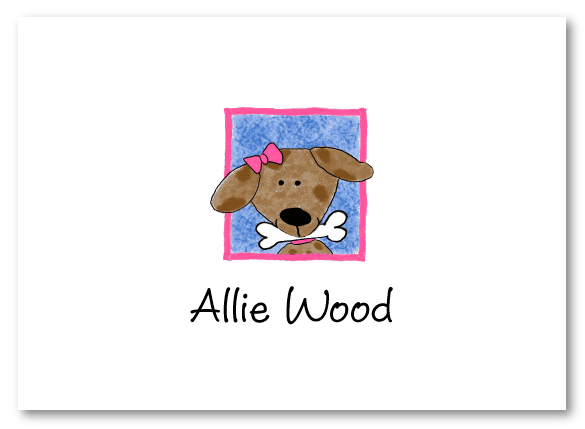 Peeking Girl Dog Stationery