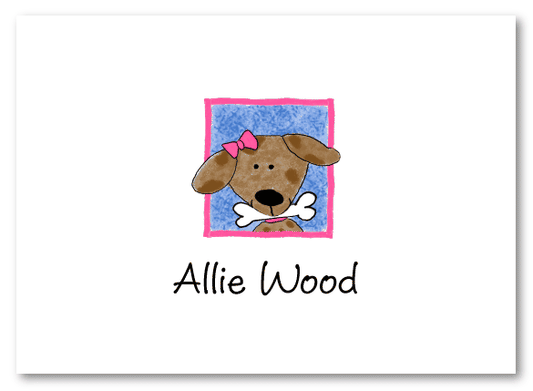 Peeking Girl Dog Stationery