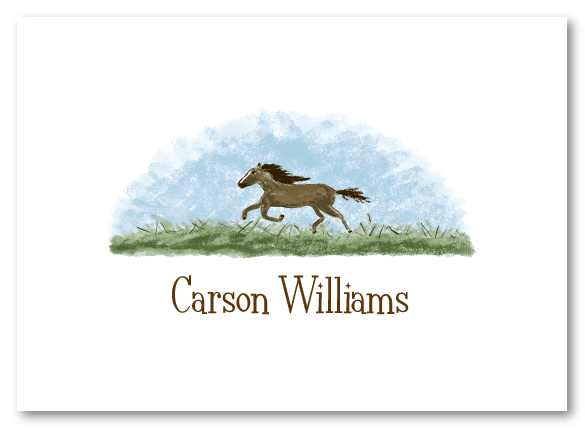 Galloping Horse Folded Notecard