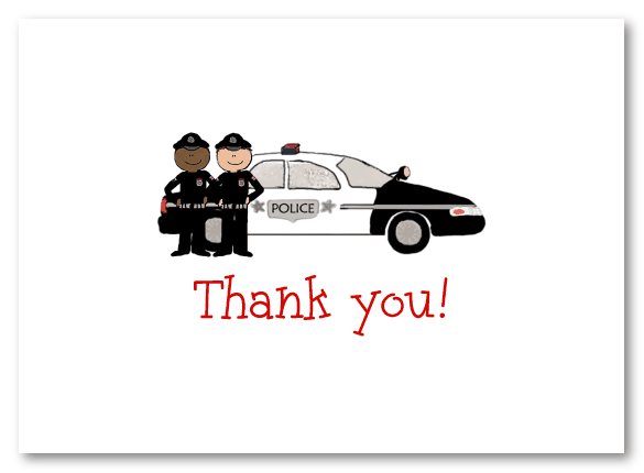 Police Car Folded Notecard AmyAdele Com