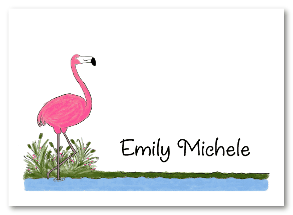Flamingo Folded Notecard