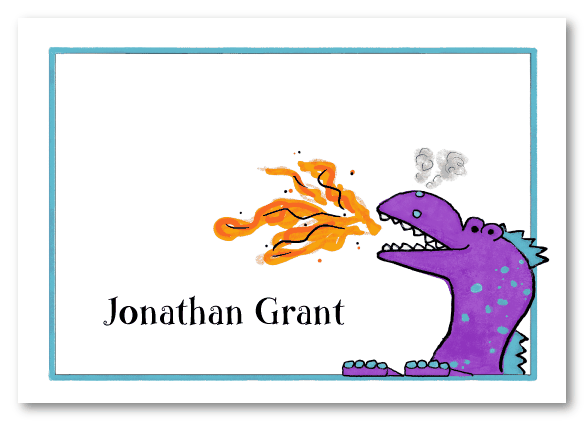 Purple Dragon Folded Notecard