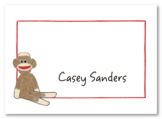 Sock Monkey Folded Notecard