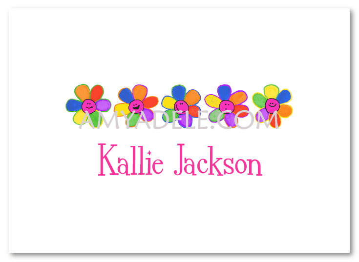 Rainbow Flowers Thank You Notes