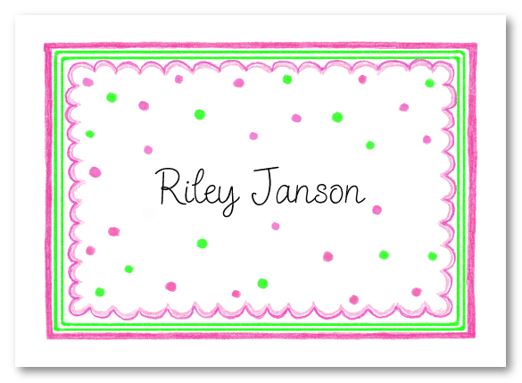 Pink and Lime Green Stationery