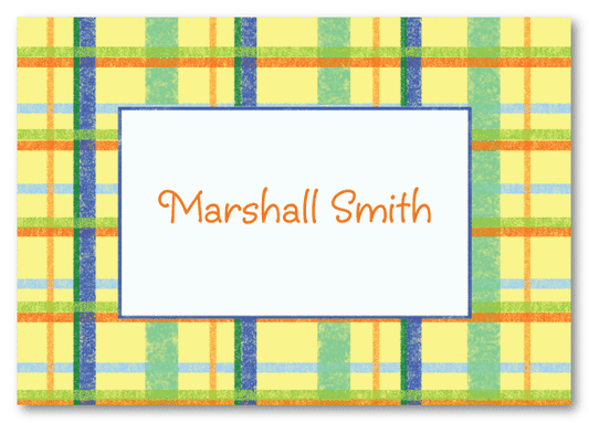 Yellow and Blue Plaid Stationery