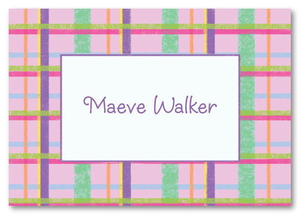Pink and Purple Plaid Stationery
