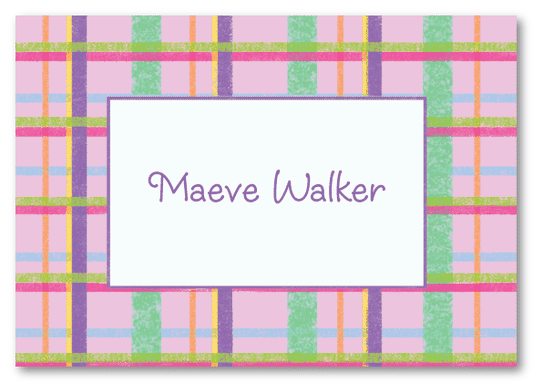 Pink and Purple Plaid Stationery