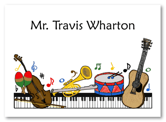 Musical Instruments Note Cards