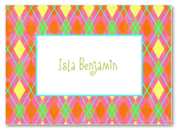 Girly Argyle Folded Notes