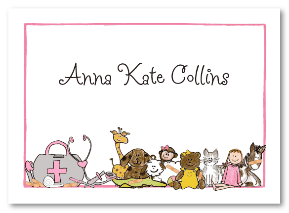 Pink Doctor Kit with Animals Stationery