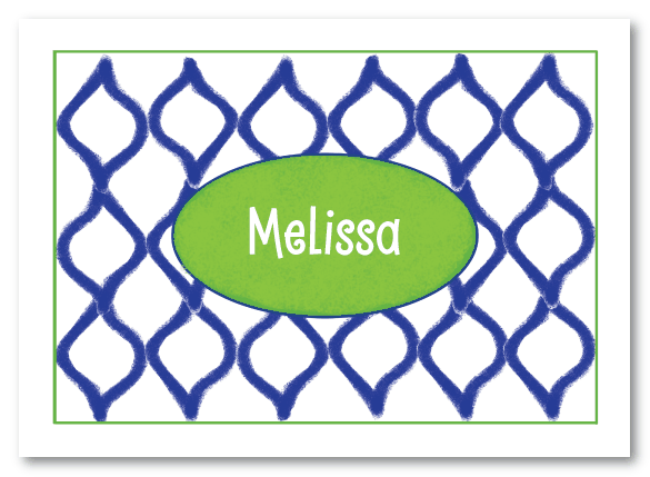 Blue and Green Trellis Stationery
