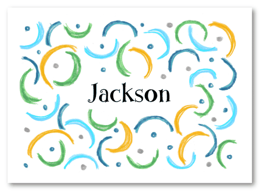 Blue Crescents Stationery