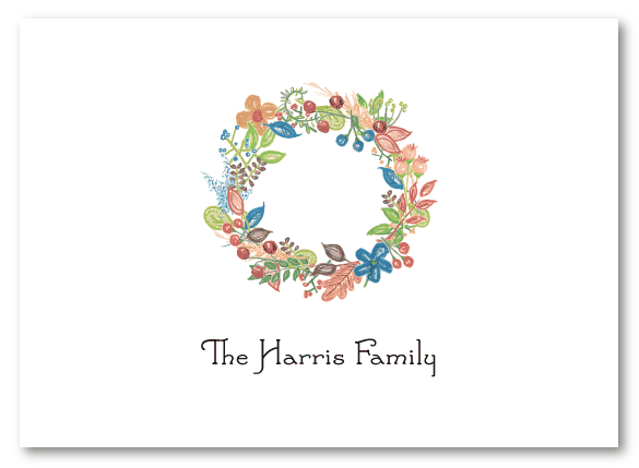 Berry And Leaf Wreath Stationery