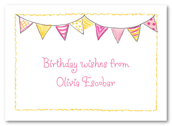 Pink Pennants Stationery