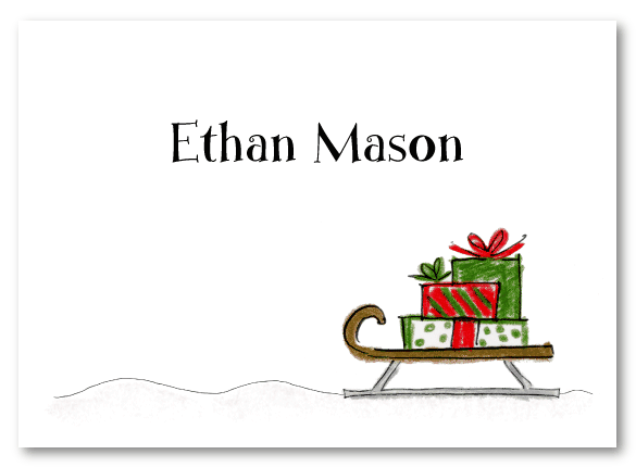 Sled with Gifts Stationery