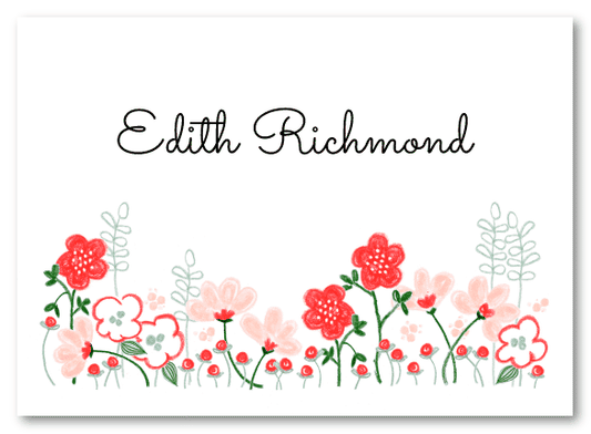 Red and Pink Flower Garden Stationery