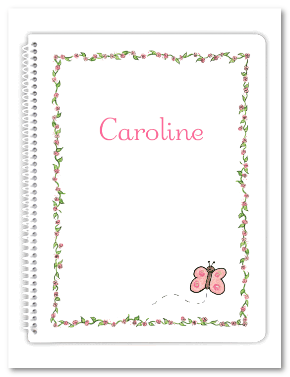 Caroline Border Spiral Notebook