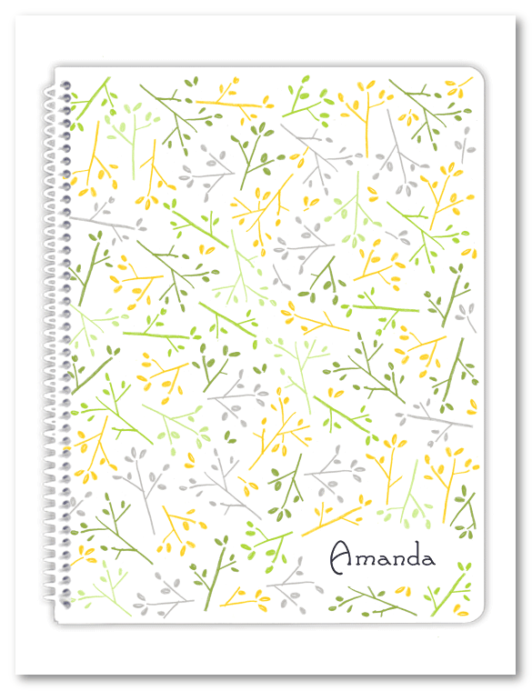 Green and Yellow Twigs Spiral Notebook