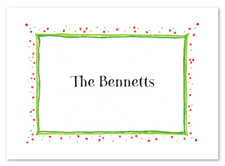 Red And Green Speckled Border Stationery