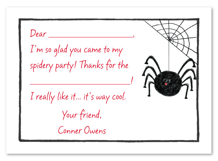 Black Spider Flat Notecard