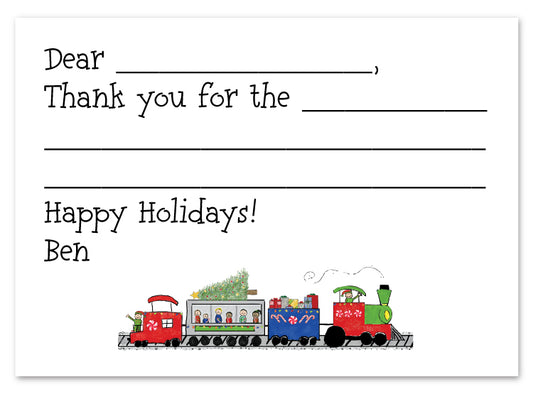 Christmas Train Flat Notecard