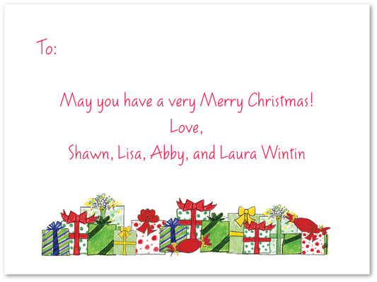 Christmas Gift Bunch Flat Note Card